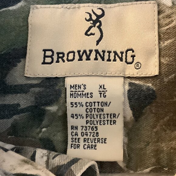 Camo Shirt Men XL Browning Hunting Outdoor Sport - Picture 8 of 8